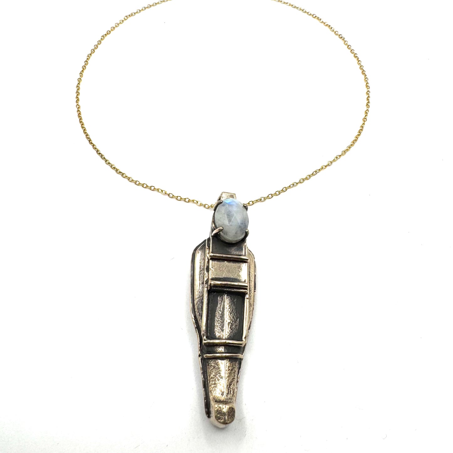 Ushabti Bronze Moonstone Talisman