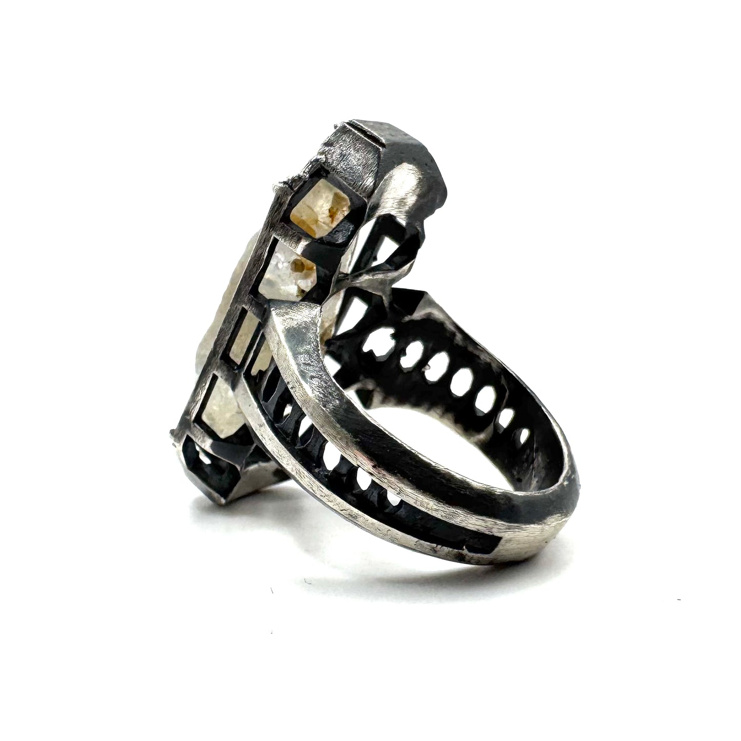 Ancient Origins Ring - Raw White Sapphire Ring in Sterling Silver