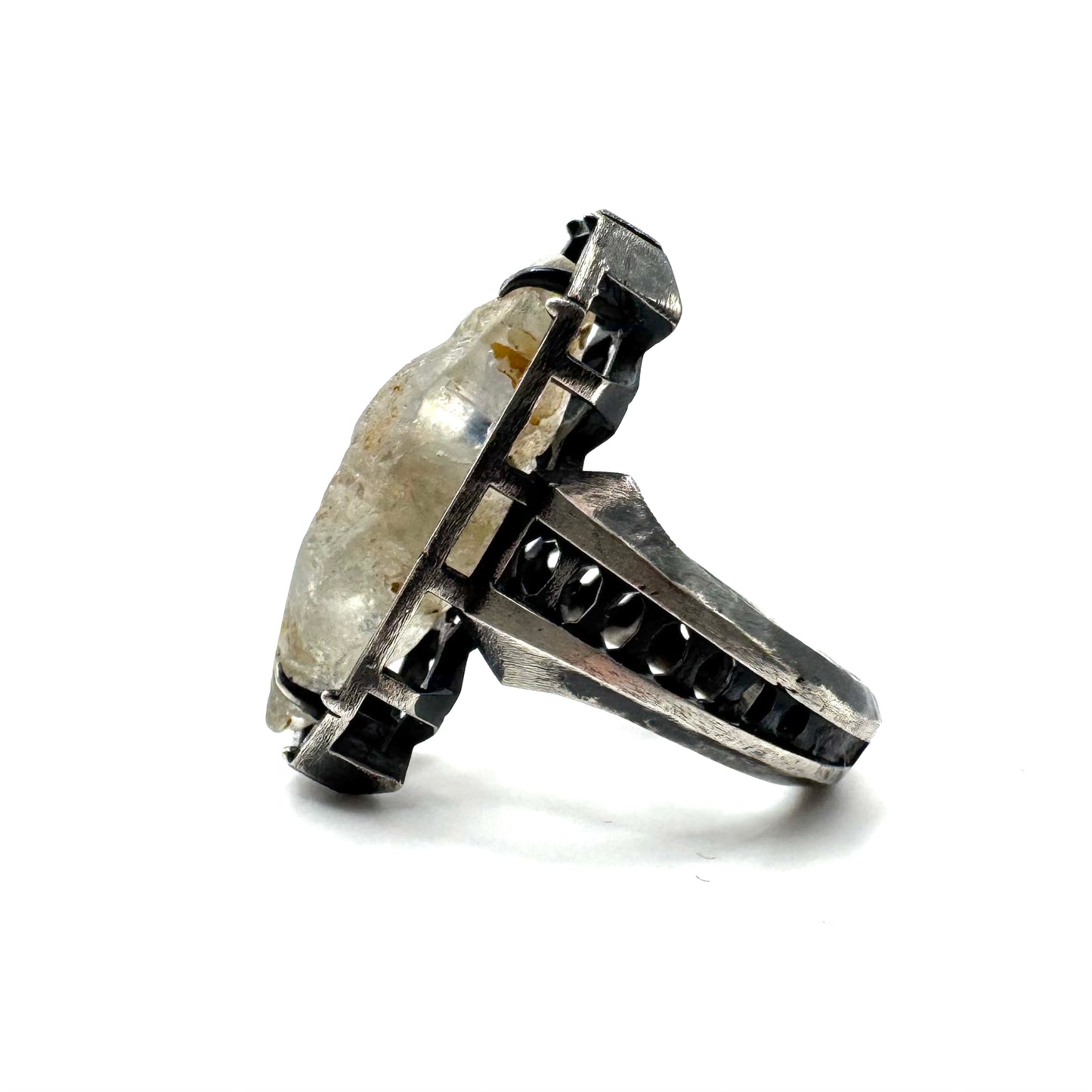 Ancient Origins Ring - Raw White Sapphire Ring in Sterling Silver