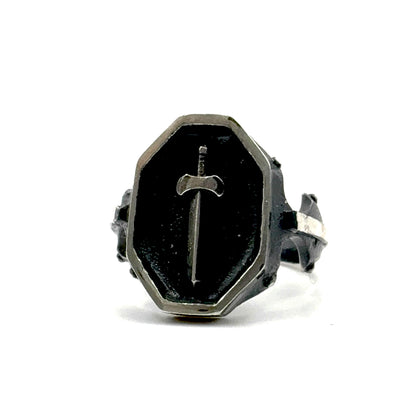 PREORDER - Excalibur Signet Ring In Sterling Silver