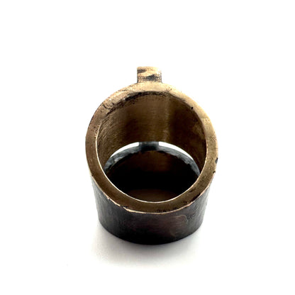 Bisect Bronze Brutalist Ring