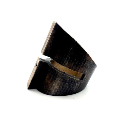 Bisect Bronze Brutalist Ring