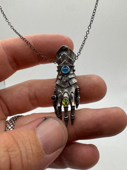 The Abaddon Hand Pendant in Sterling Silver