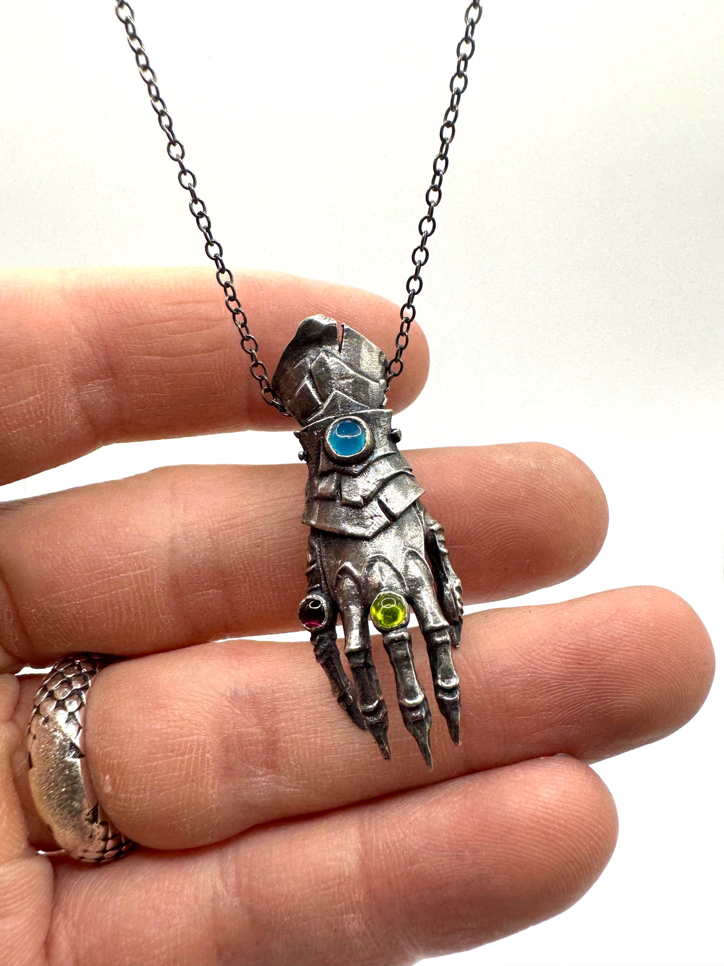 The Abaddon Hand Pendant in Sterling Silver