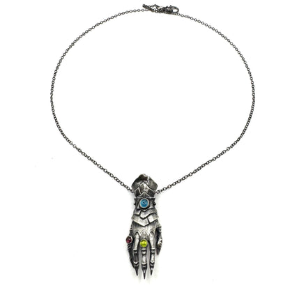 The Abaddon Hand Pendant in Sterling Silver