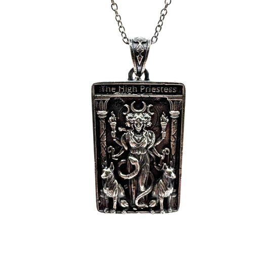 Hekate High Priestess Tarot Pendant In Sterling Silver