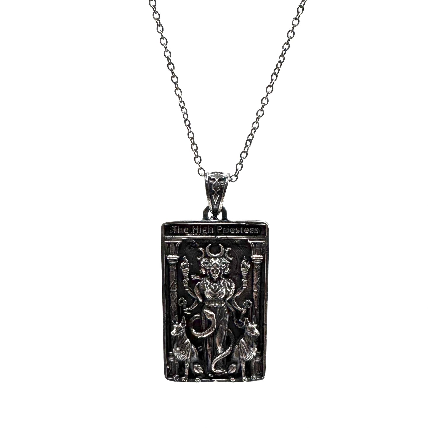Hekate High Priestess Tarot Pendant In Sterling Silver