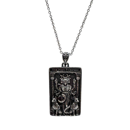 Hekate High Priestess Tarot Pendant In Sterling Silver