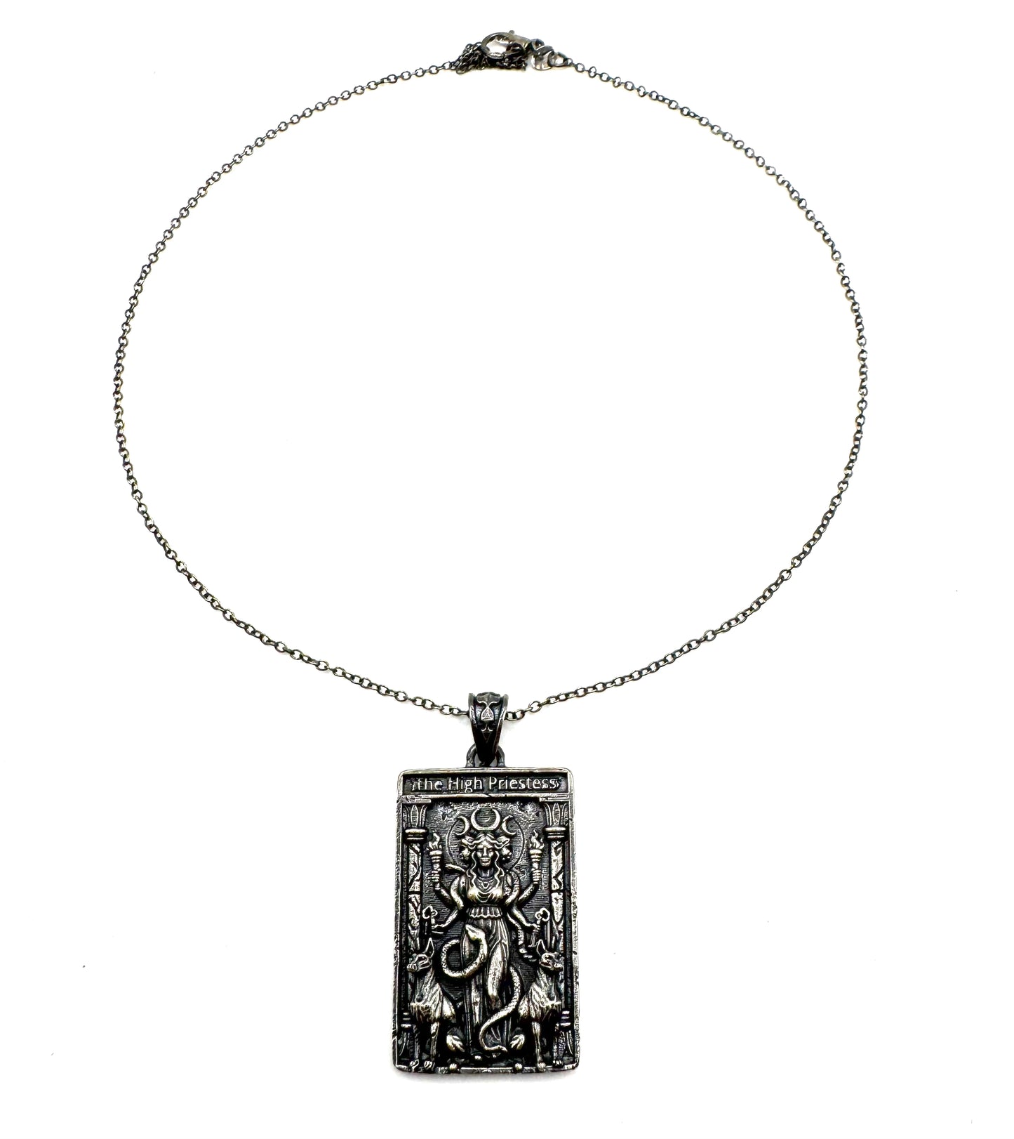 Hekate High Priestess Tarot Pendant In Sterling Silver