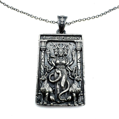 Hekate High Priestess Tarot Pendant In Sterling Silver