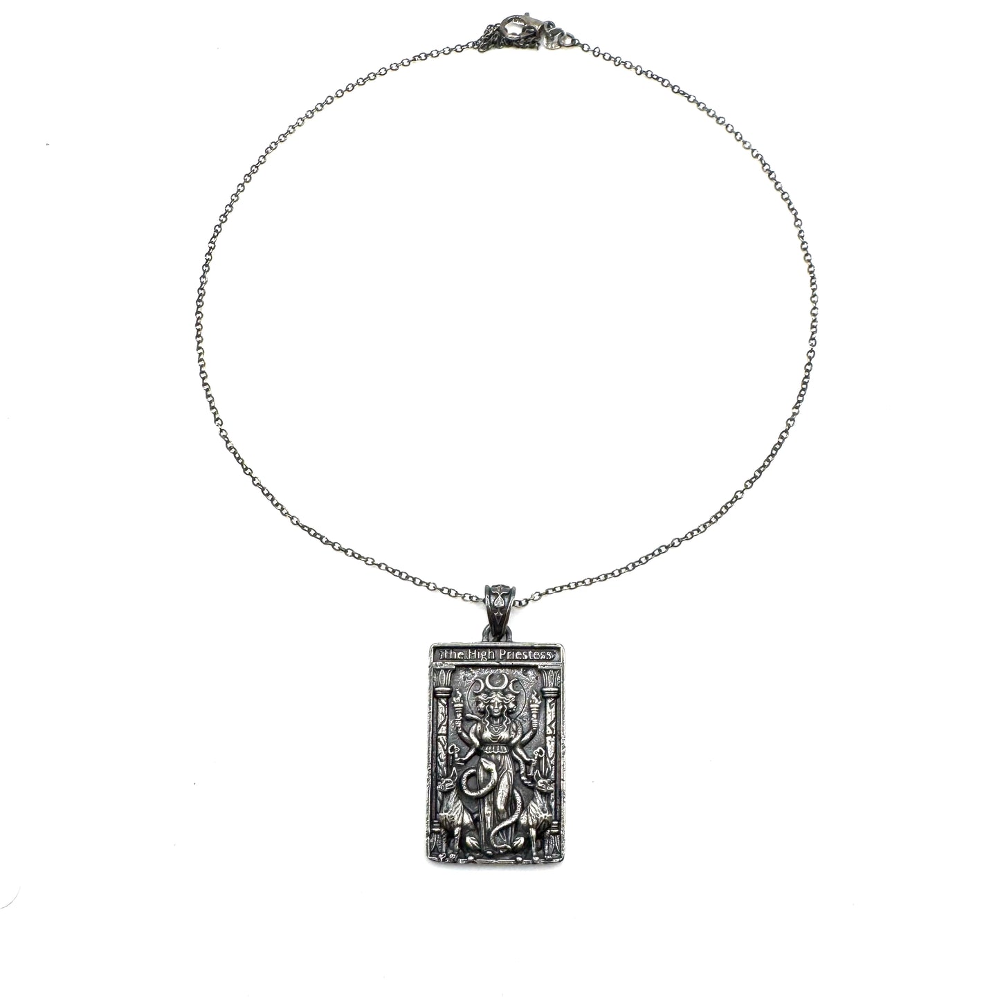 Hekate High Priestess Tarot Pendant In Sterling Silver