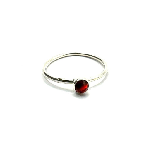 Amber Stacker Ring Sterling Silver - Julian The 2nd - Amber Stacker Ring Sterling Silver