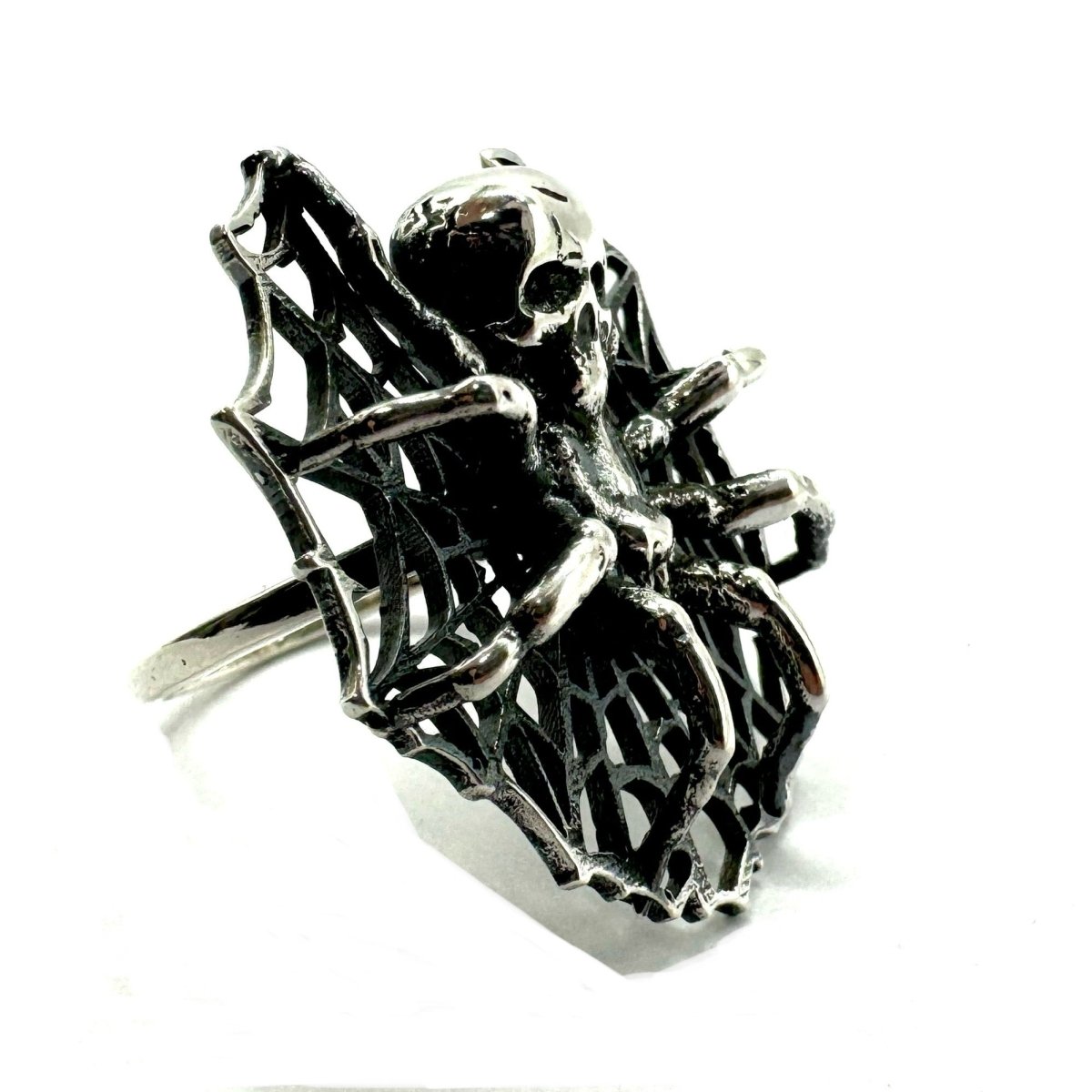 Dark Weaver Ring Spiderweb Sterling Silver - Julian The 2nd - RING - Dark Weaver Ring Spiderweb Sterling Silver