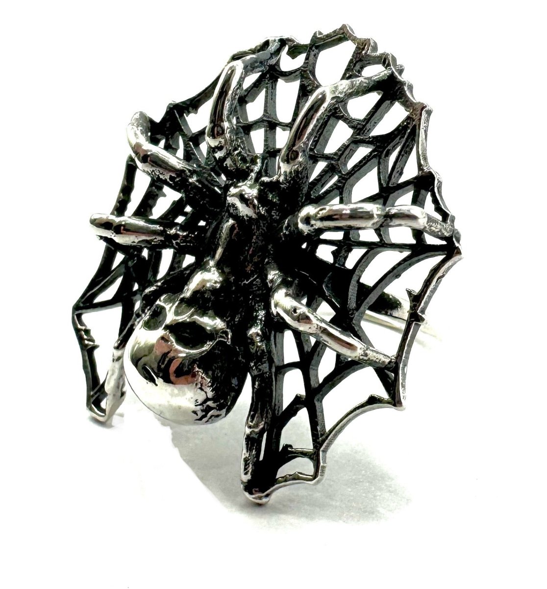 Dark Weaver Ring Spiderweb Sterling Silver - Julian The 2nd - RING - Dark Weaver Ring Spiderweb Sterling Silver