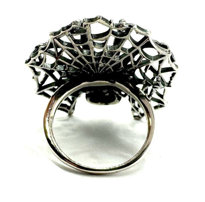 Dark Weaver Ring Spiderweb Sterling Silver - Julian The 2nd - RING - Dark Weaver Ring Spiderweb Sterling Silver