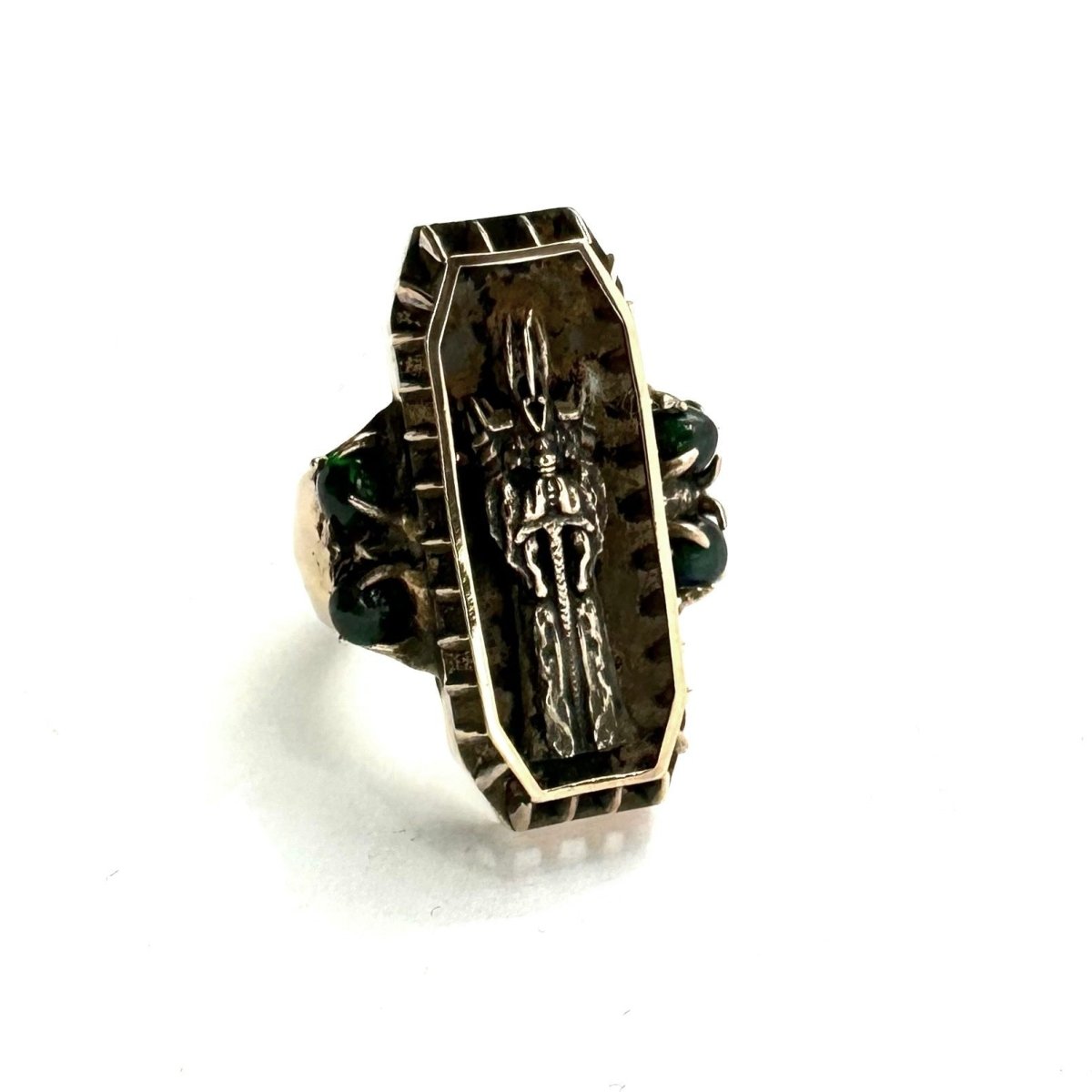 Draugr Ring in Bronze and Black Opal - Julian The 2nd - STONE RING - Draugr Ring in Bronze and Black Opal