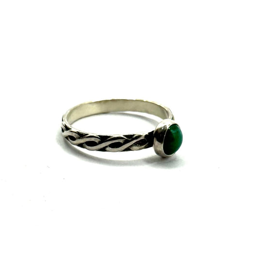 Green Onyx Stacker Ring Sterling Silver - Julian The 2nd - Green Onyx Stacker Ring Sterling Silver