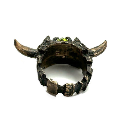 Hera’s Wrath Ring in Bronze with Peridot - Julian The 2nd - STONE RING - Hera’s Wrath Ring in Bronze with Peridot