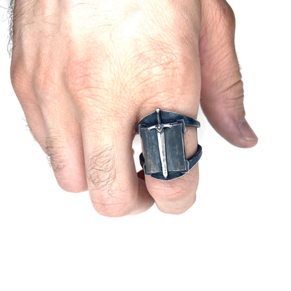 Shadowblade Grimoire Ring In Sterling Silver