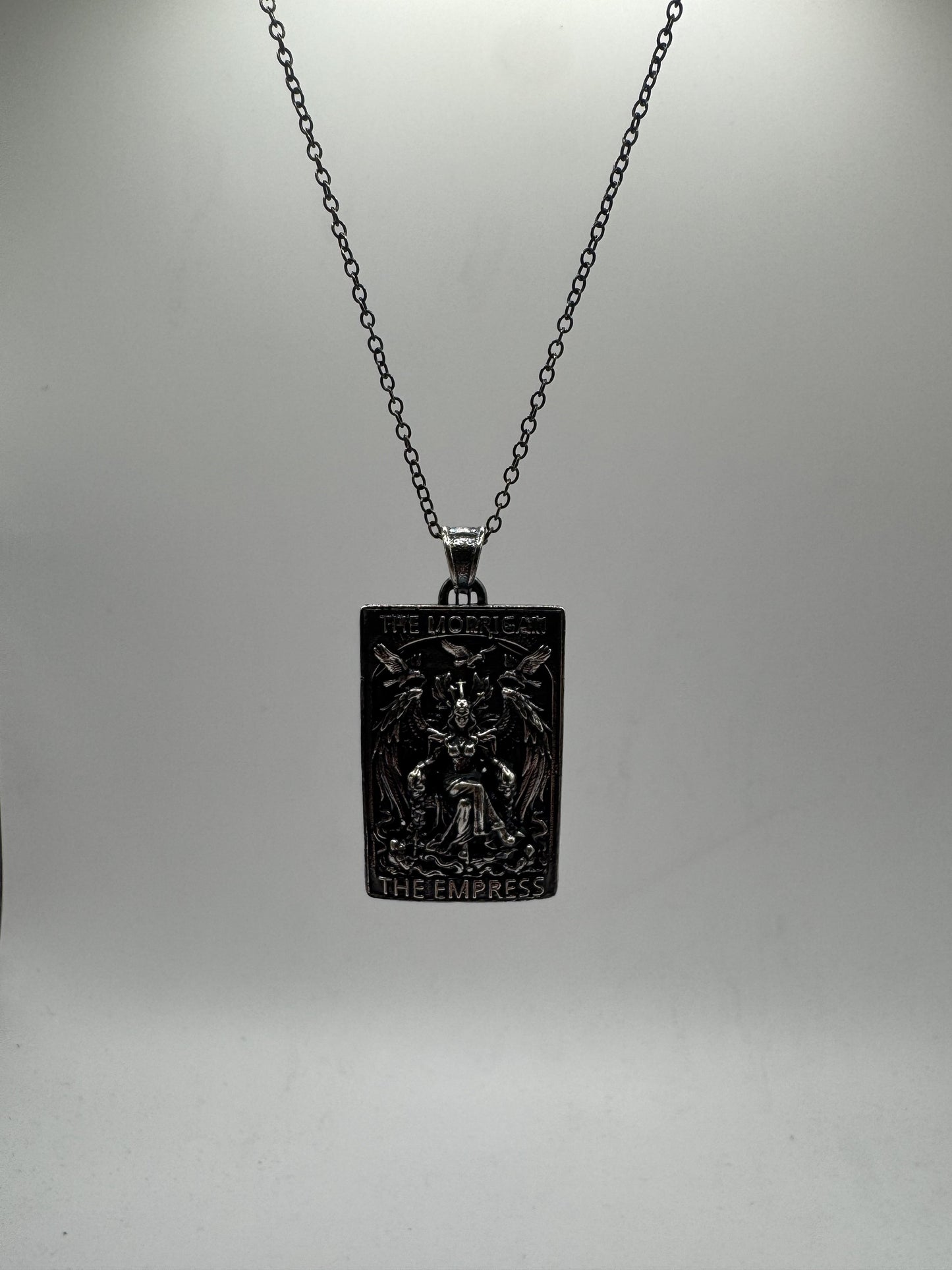 The Morrigan Tarot Card Pendant in Sterling Silver