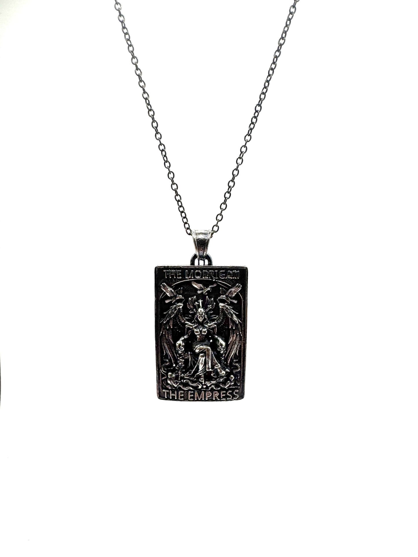 The Morrigan Tarot Card Pendant in Sterling Silver