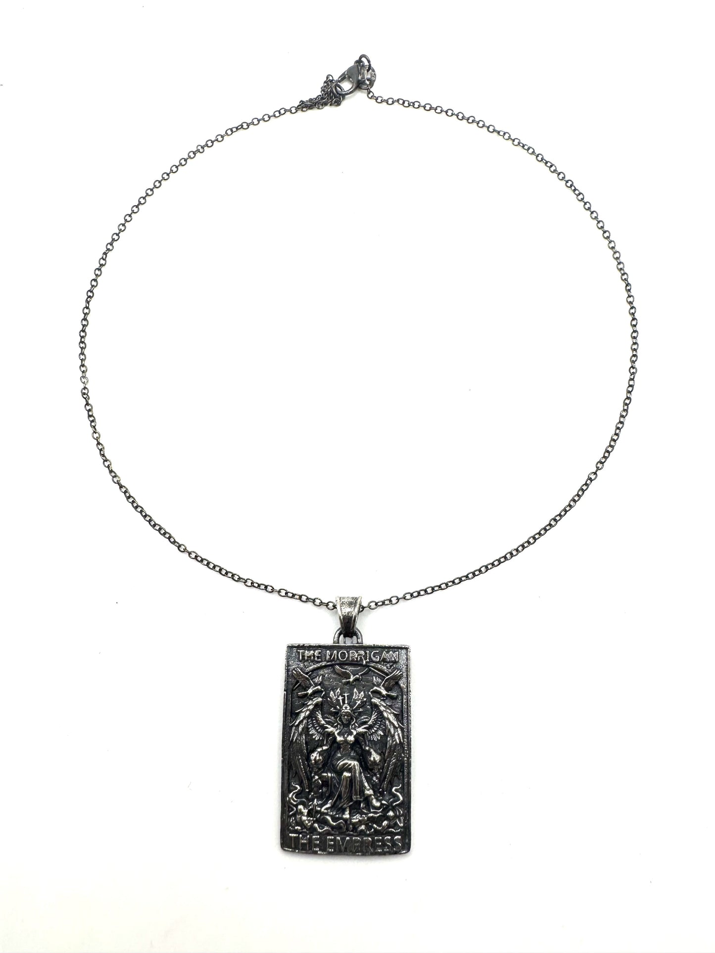 The Morrigan Tarot Card Pendant in Sterling Silver