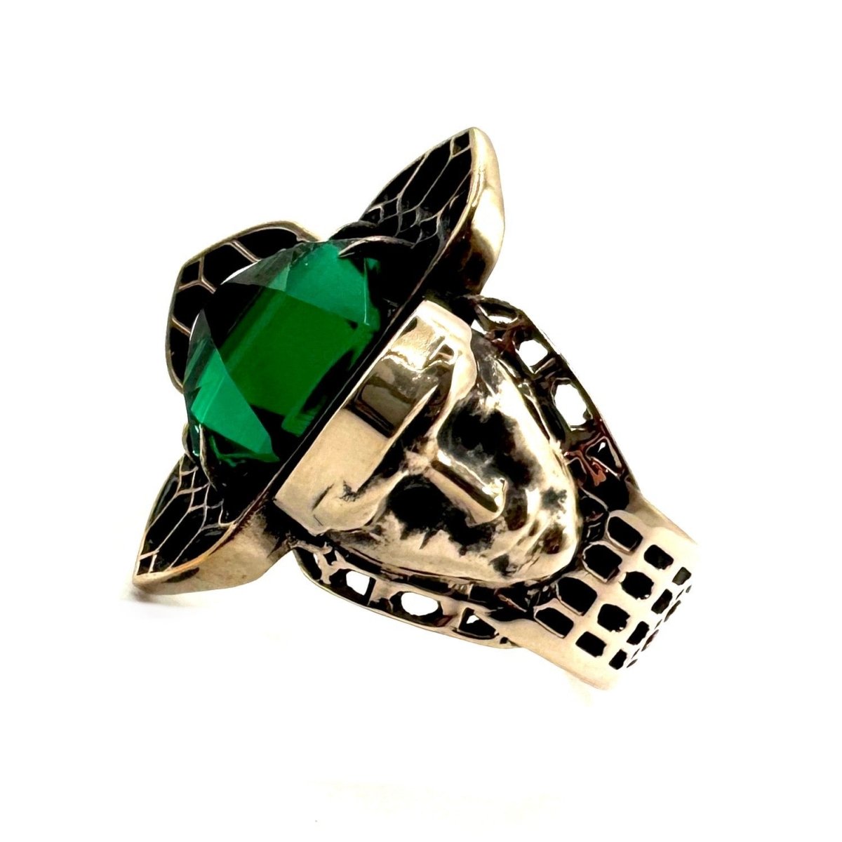 Inquisitor Ring In Bronze with Lab Emerald - Julian The 2nd - RING - Inquisitor Ring In Bronze with Lab Emerald