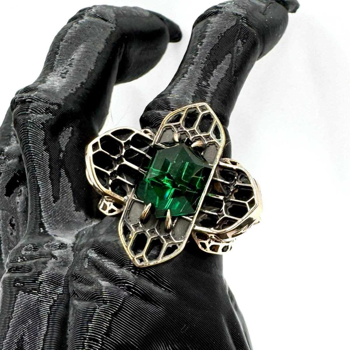 Inquisitor Ring In Bronze with Lab Emerald - Julian The 2nd - RING - Inquisitor Ring In Bronze with Lab Emerald