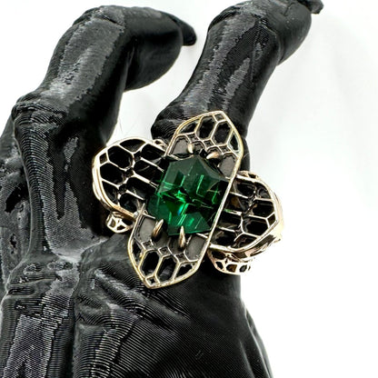 Inquisitor Ring In Bronze with Lab Emerald - Julian The 2nd - RING - Inquisitor Ring In Bronze with Lab Emerald