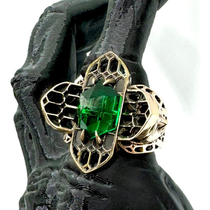 Inquisitor Ring In Bronze with Lab Emerald - Julian The 2nd - RING - Inquisitor Ring In Bronze with Lab Emerald