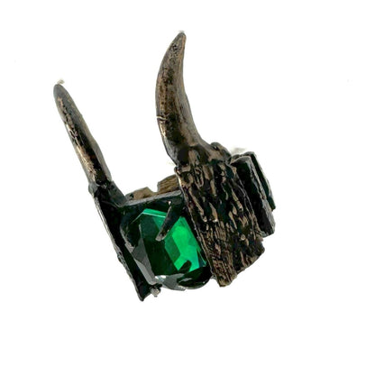 Loki’s Helm Ring in Bronze with Lab Emerald - Julian The 2nd - STONE RING - Loki’s Helm Ring in Bronze with Lab Emerald