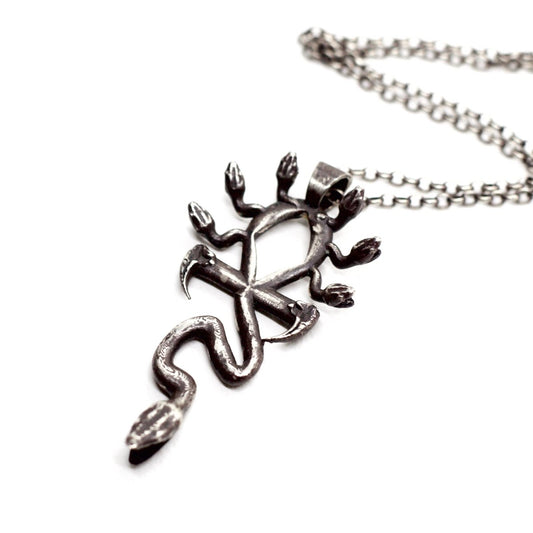 Medusa Ankh Necklace in Sterling Silver - Julian The 2nd - NECKLACE - Medusa Ankh Necklace in Sterling Silver