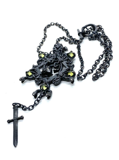 Medusa's Ancient Shrine Necklace - Julian The 2nd - Necklaces - Medusa Shrine Necklace in Peridot