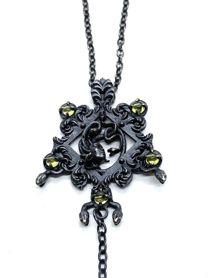 Medusa's Ancient Shrine Necklace - Julian The 2nd - Necklaces - Medusa Shrine Necklace in Peridot