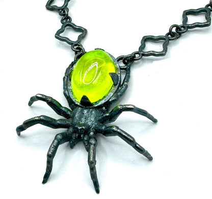 Neith’s Tomb LuAG Spider Serpent Necklace in Sterling Silver - Julian The 2nd - STONE RING - Neith’s Tomb LuAG Spider Serpent Necklace in Sterling Silver