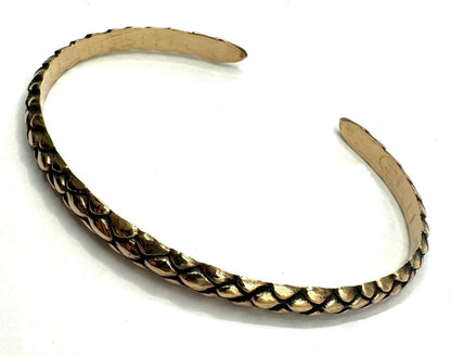 Ouroboros Snake Skin Cuff Bracelet In Bronze - Julian The 2nd - BRACELET - Ouroboros Snake Skin Cuff Bracelet In Bronze