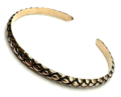 Ouroboros Snake Skin Cuff Bracelet In Bronze - Julian The 2nd - BRACELET - Ouroboros Snake Skin Cuff Bracelet In Bronze