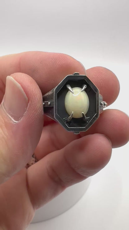 Citadel Ring With Opal in Sterling Silver