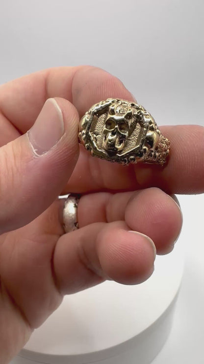Lurking Lich Skull Ring Skull Ring Bronze