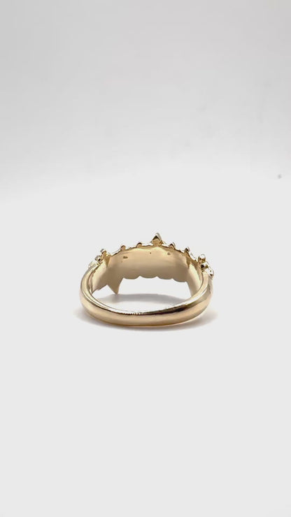 Vampire Fang Ring in 14k Gold
