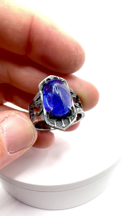 The Oracle Ring With Tanzanite in Sterling Silver