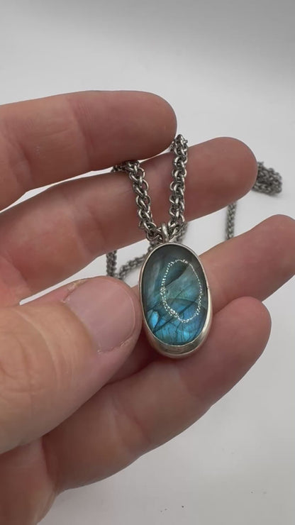 Labradorite Ancient Kings’ Necklace Sterling Silver and Stainless Steel