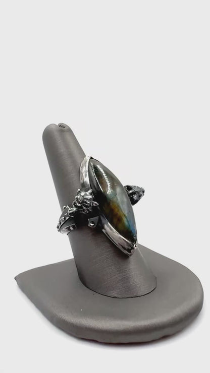 Citadel Ring With Talon Labradorite in Sterling Silver