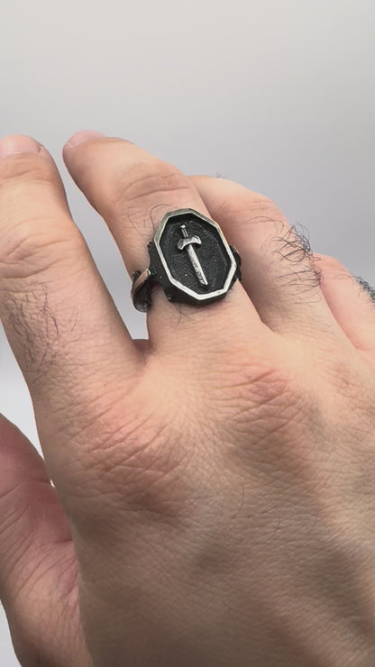 PREORDER - Excalibur Signet Ring In Sterling Silver