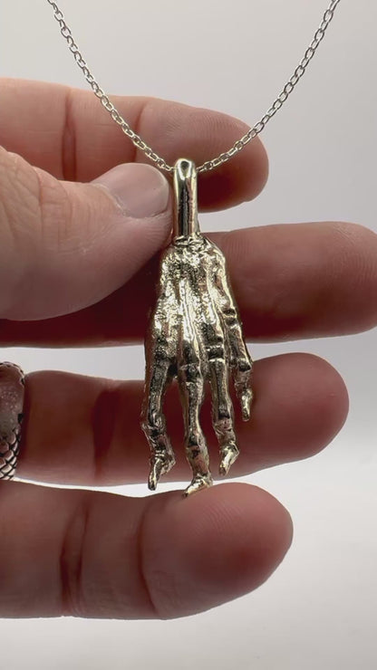 Lucky Rabbit’s Foot Talisman Necklace Polished White Bronze