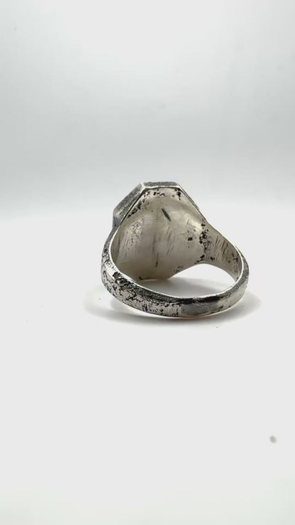 Sanctum Ring With Garnet in Sterling Silver
