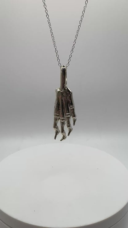 Lucky Rabbit’s Foot Talisman Necklace Polished White Bronze