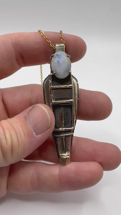Ushabti Bronze Moonstone Talisman