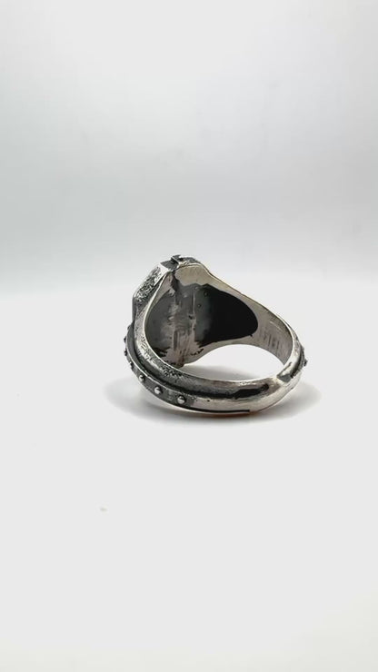 Citadel Ring With Opal in Sterling Silver