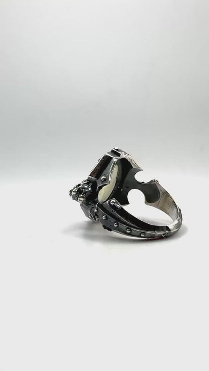Opal Gargoyle Sanctum Ring In sterling silver